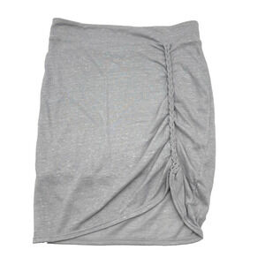 Free People Light Grey Jersey Knit Braided Side Bodycon Mini Skirt XS 24x17"